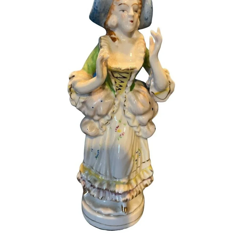 L&M Inc. Lipper & Mann Victorian Man and Woman Figurines Porcelain Vintage